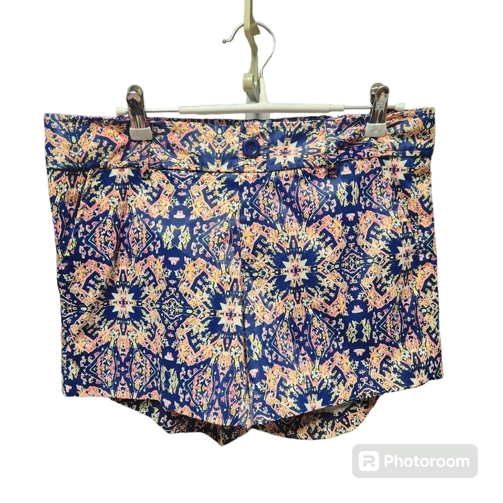 Jade Melody Tam Blue Pink Casual Wild Fun Print Shorts Sz. 6